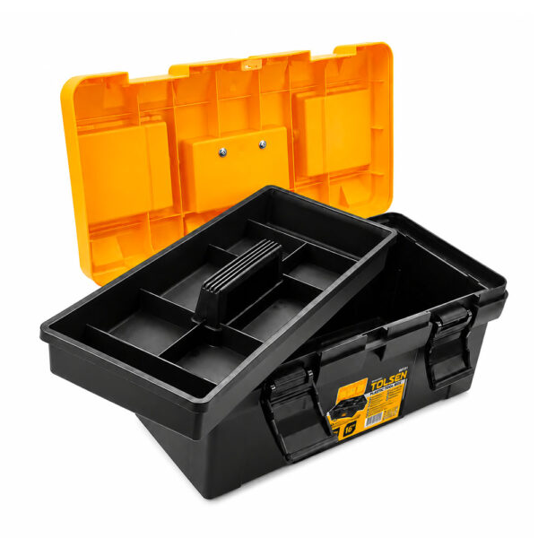 Heavy Duty Plastic Tool Box with Removable Organizer Tray