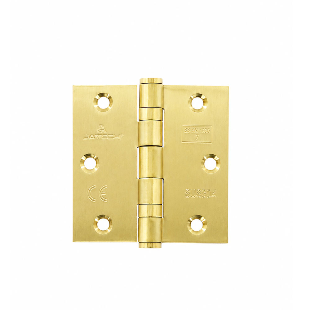 JTC-514-1 Ball Bearing Hinge Polish Brass 3"x3"x2mm - Image 1