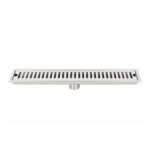Linear Shower Drain With Anti-Odor Valve Capsule Pattern Grate SS 10 x 50cm - Image 3