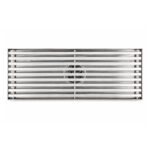 Linear Shower Drain With Anti-Odor Valve Bars Grate Brushed Finish SS 10 x 30cm