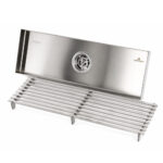 Linear Shower Drain With Anti-Odor Valve Bars Grate Brushed Finish SS 10 x 30cm - Image 2
