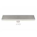 Linear Shower Drain With Anti-Odor Valve Bars Grate Brushed Finish SS 10 x 30cm - Image 3