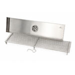 Linear Shower Drain With Anti-Odor Valve Bars Grate Brushed Finish SS 10 x 40cm - Image 2