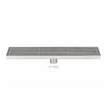 Linear Shower Drain With Anti-Odor Valve Bars Grate Brushed Finish SS 10 x 50cm - Image 3