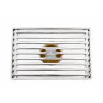Shower Drain With Anti-Odor Valve Grid Grate Brushed Finish SS 10 x 15cm