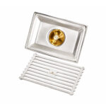 Shower Drain With Anti-Odor Valve Grid Grate Brushed Finish SS 10 x 15cm - Image 2