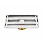 Shower Drain With Anti-Odor Valve Grid Grate Brushed Finish SS 10 x 15cm - Image 3