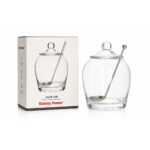 Classic Glass Olive Jar with Lid & Serving Spoon – 14cm - Image 2