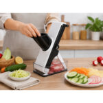 Multifunctional Mandoline Press Slicer with 3 Blades & Storage Container - Image 3