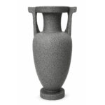 Tall Open-Handle Granite-Effect Floor Vase