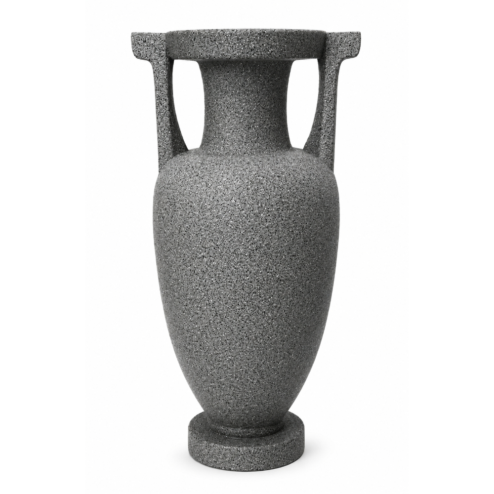 OSM-1337-1 Tall Open-Handle Granite-Effect Floor Vase - Image 1