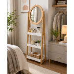 3-Tier Vanity Shelf with Oval Mirror - Image 3