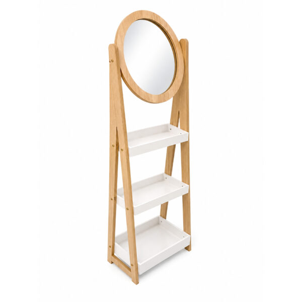 3-Tier Vanity Shelf with Oval Mirror
