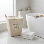 Collapsible Fabric Laundry Hamper with Drawstring Closure - Image 3