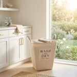 Collapsible Fabric Laundry Hamper with Drawstring Closure - Image 2