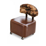 Upholstered Rolling Accent Chair with Floral Backrest