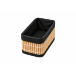 Set of 3 Bamboo Slat Storage Baskets with Black Fabric Lining - Image 4