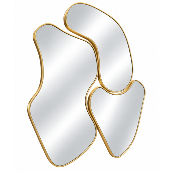 Organic Irregular Wall Mirror Set - 3 Pieces - Gold