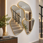 Organic Irregular Wall Mirror Set - 3 Pieces - Gold - Image 2