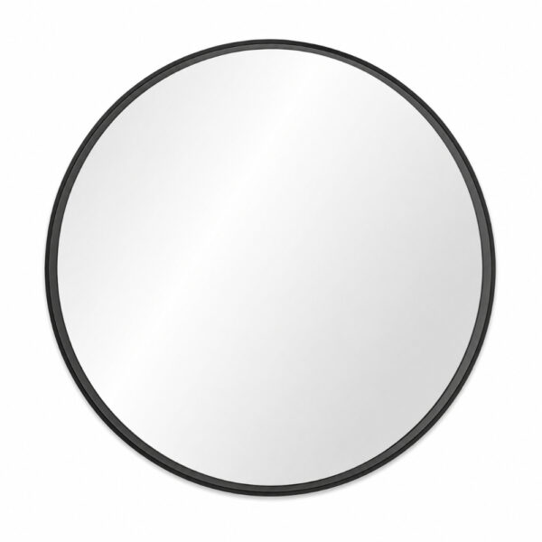 Round Wall Mirror With Slim Frame Black - 31.4 Inch