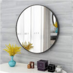 Round Wall Mirror With Slim Frame Black - 31.4 Inch - Image 2