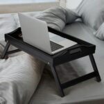Bamboo Folding Bed Tray Table with – Black - Image 4