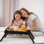 Bamboo Folding Bed Tray Table with – Black - Image 3