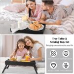 Bamboo Folding Bed Tray Table with – Black - Image 5