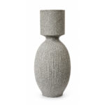 Textured Oval Floor Vase with Cylindrical Neck