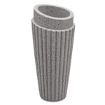 Tall Ribbed Cylinder Planters Grey Stone Finish - Small