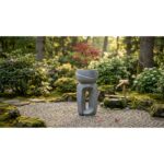 Abstract Granite-Effect Sculptural Planter with Cut-Out Base - Image 3