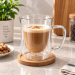 Double-Wall Clear Glass Cup with Handle - 200ml - Image 2