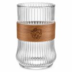 Ribbed Clear Glass with Wooden Sleeve – 300ml