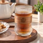 Ribbed Clear Glass with Wooden Sleeve – 300ml - Image 2