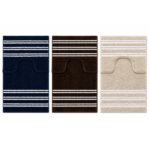 Geometric Stripe Bath Mat 50x80cm 2pcs Set
