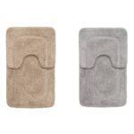 Soft Ribbed Contour Bath Mat 2pcs Set 19.6 x 31.4 Inch.