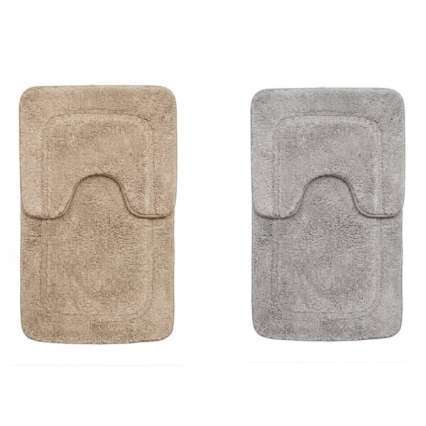 Soft Ribbed Contour Bath Mat 2pcs Set 19.6 x 31.4 Inch.