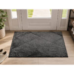 Diamond Pattern Plush Bath Mat 23.6 x 35.4 Inch - Image 2