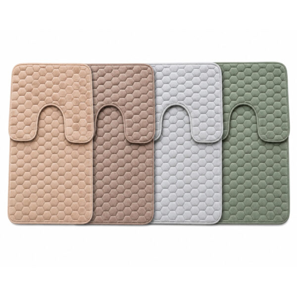 Pebble Texture Memory Foam Style Bath Mat 2pcs Set