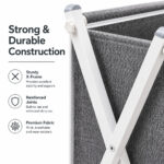 Cotton-linen laundry basket with wheels - Image 4