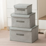 Non-woven fabric storage box three-piece set - Image 2