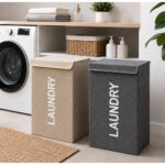 Cotton-Linen Dirty Clothes Bucket (Cotton- Linen + Cardboard) - Image 3