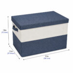 Small Cotton-Linen Color-Blocking Storage Box (Coarse Linen + MDF) - Image 5