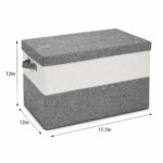 Large Cotton-Linen Color-Blocking Storage Box (Coarse Linen + MDF) - Image 9