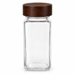 Mini Glass Spice Jar with Bamboo - Dark Wooden Lid
