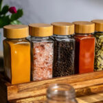 Mini Glass Spice Jar with Bamboo Lid - Image 2