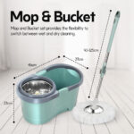 360° Spin Mop & Bucket Set with Stainless Steel Wringer - Image 9