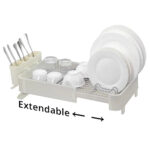 Expandable Dish Drying Rack with Cutlery Holder