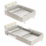 Expandable Dish Drying Rack with Cutlery Holder - Image 4