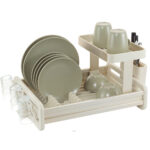 Expandable Countertop Dish Rack with Cup Holders